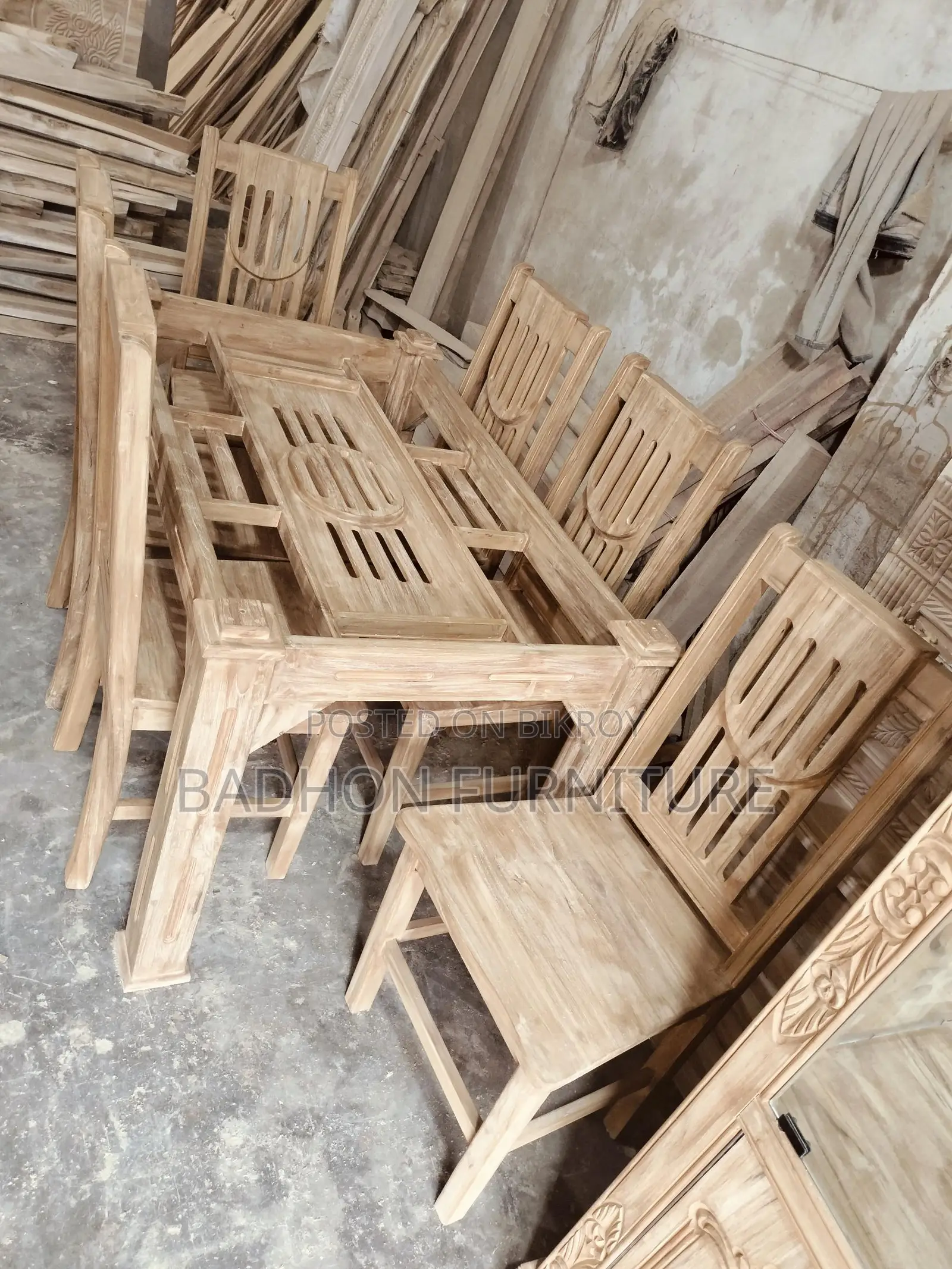 This Chittagong teak dining table will be sold, Location: Beside Postogola Bridge