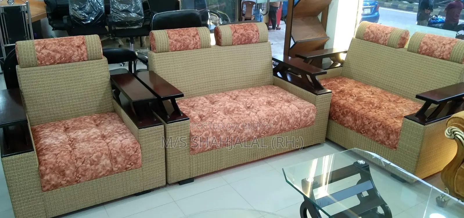 Double-Layer Armrest Sofa Set Model