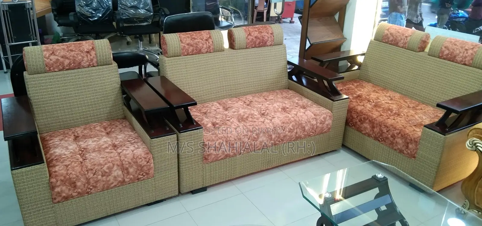 Double-Layer Armrest Sofa Set Model