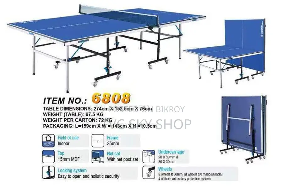 Giant Dragon 6808 Foldable Movable Table Tennis Board