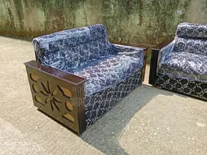 Black colour jail design Sofa Set With tea table