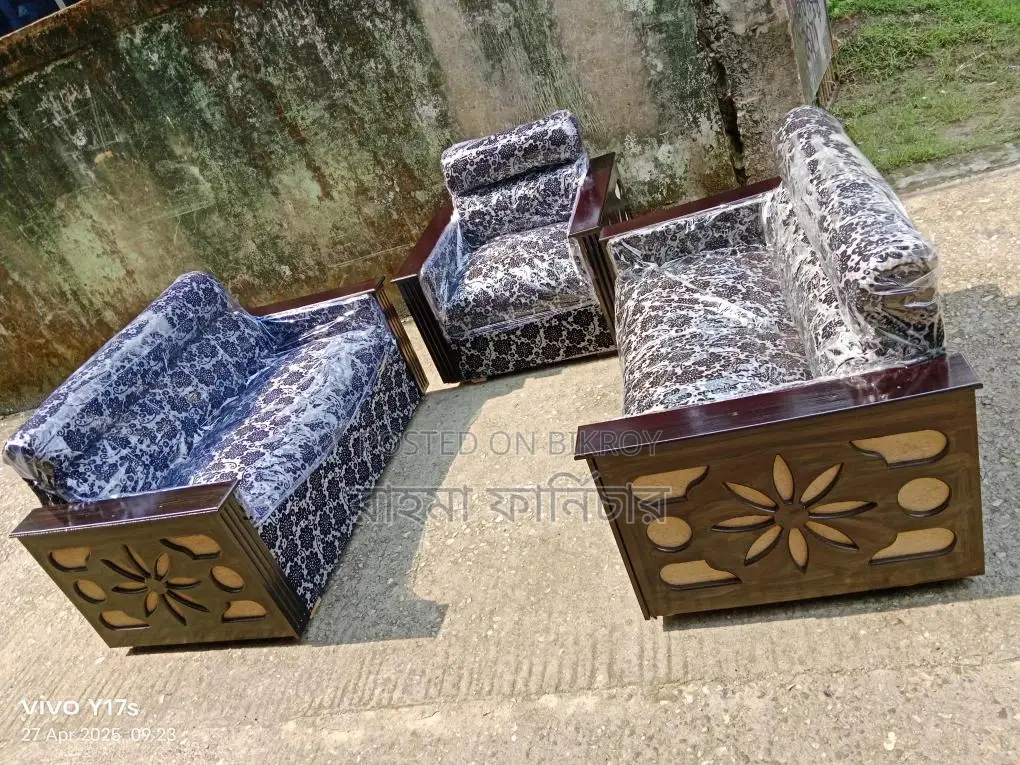 Black colour jail design Sofa Set With tea table
