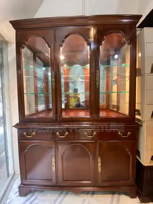 Drexel Heritage Lighted Pecan China Cabinet