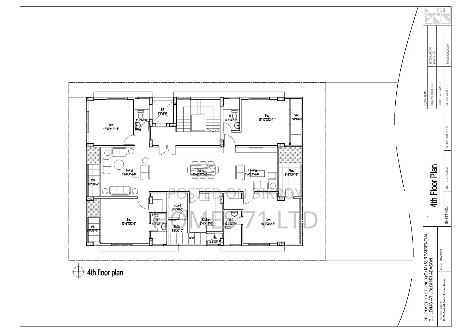 2850 Sft Lake View Flat For Sale at Jolshiri Abashon