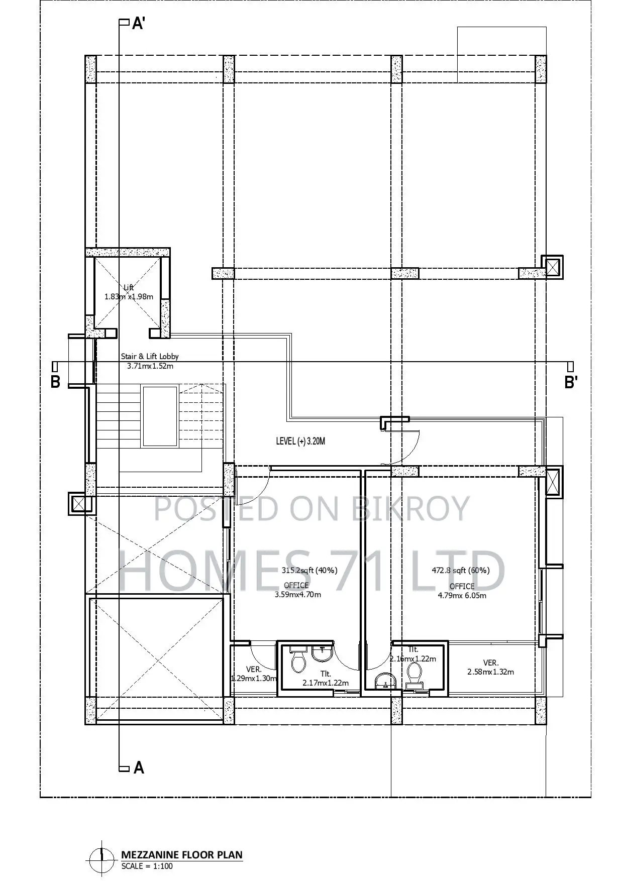 South-facing 2850 sqft flat for sale at Jolshiri Abashon