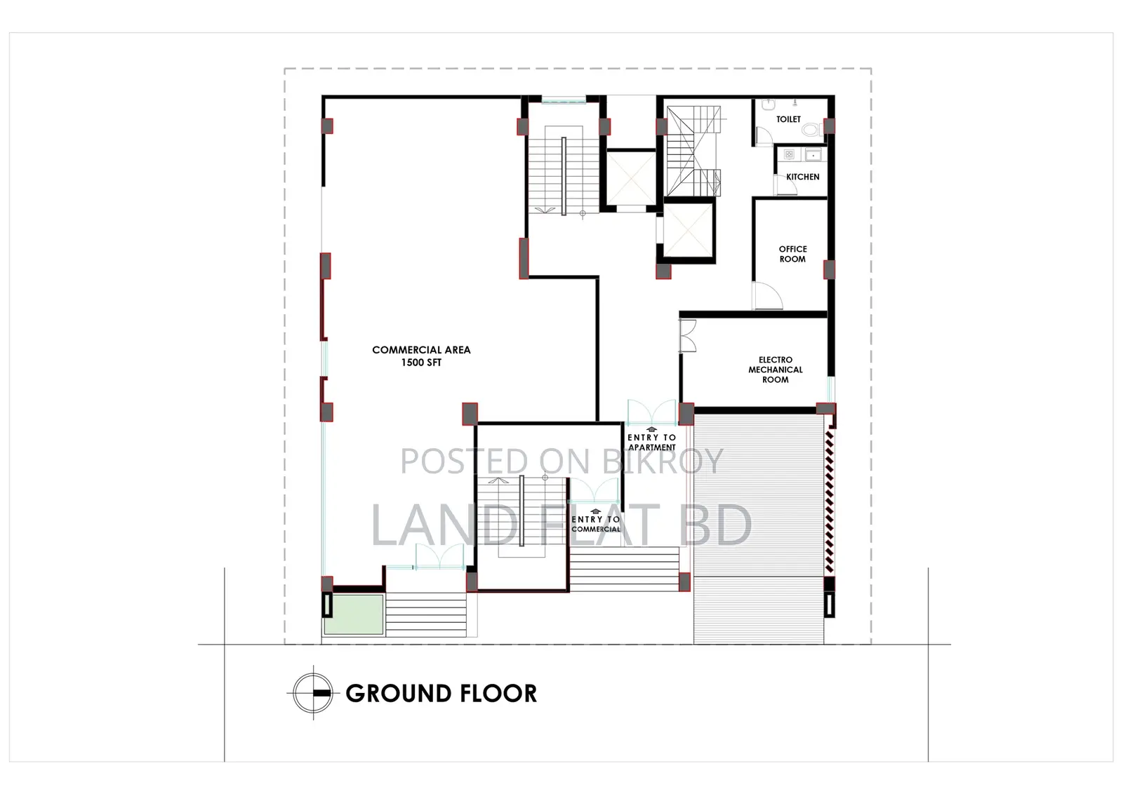 100% Ready Office Space or Shop for Sale @ 1550 Sq Ft Ground Floor