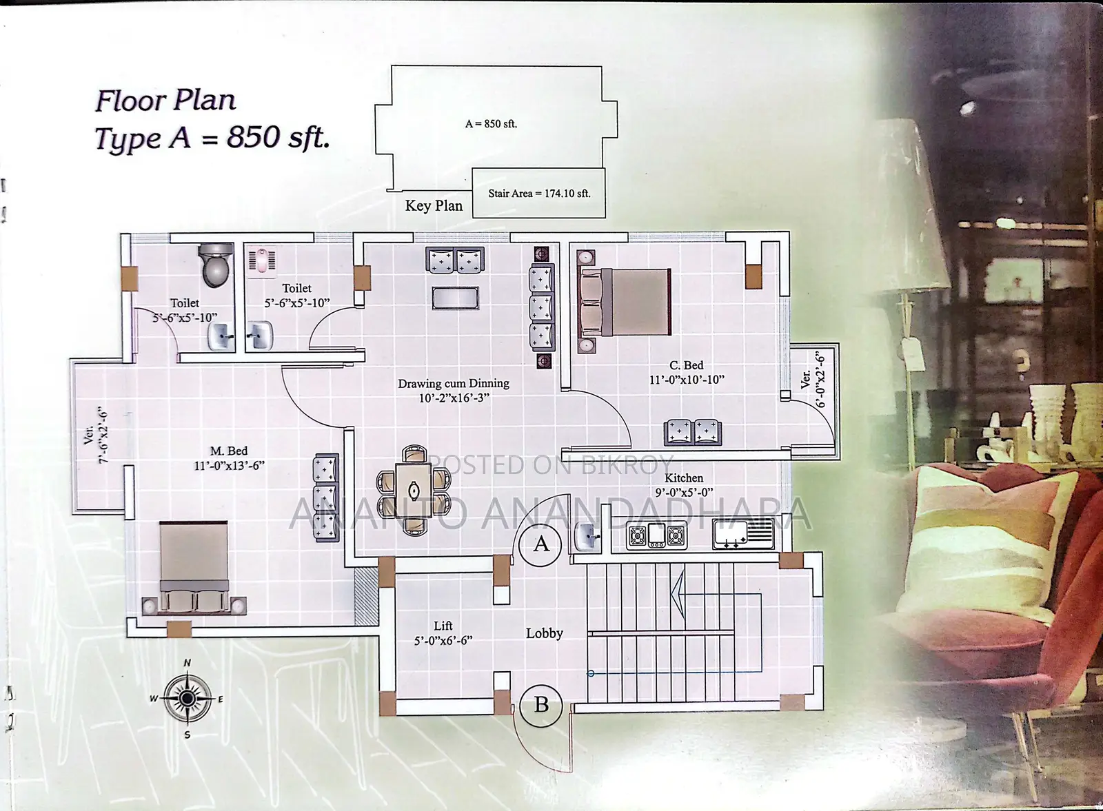 850 Sqft Ongoing Flat for sale at Adabor, Mohammadpur