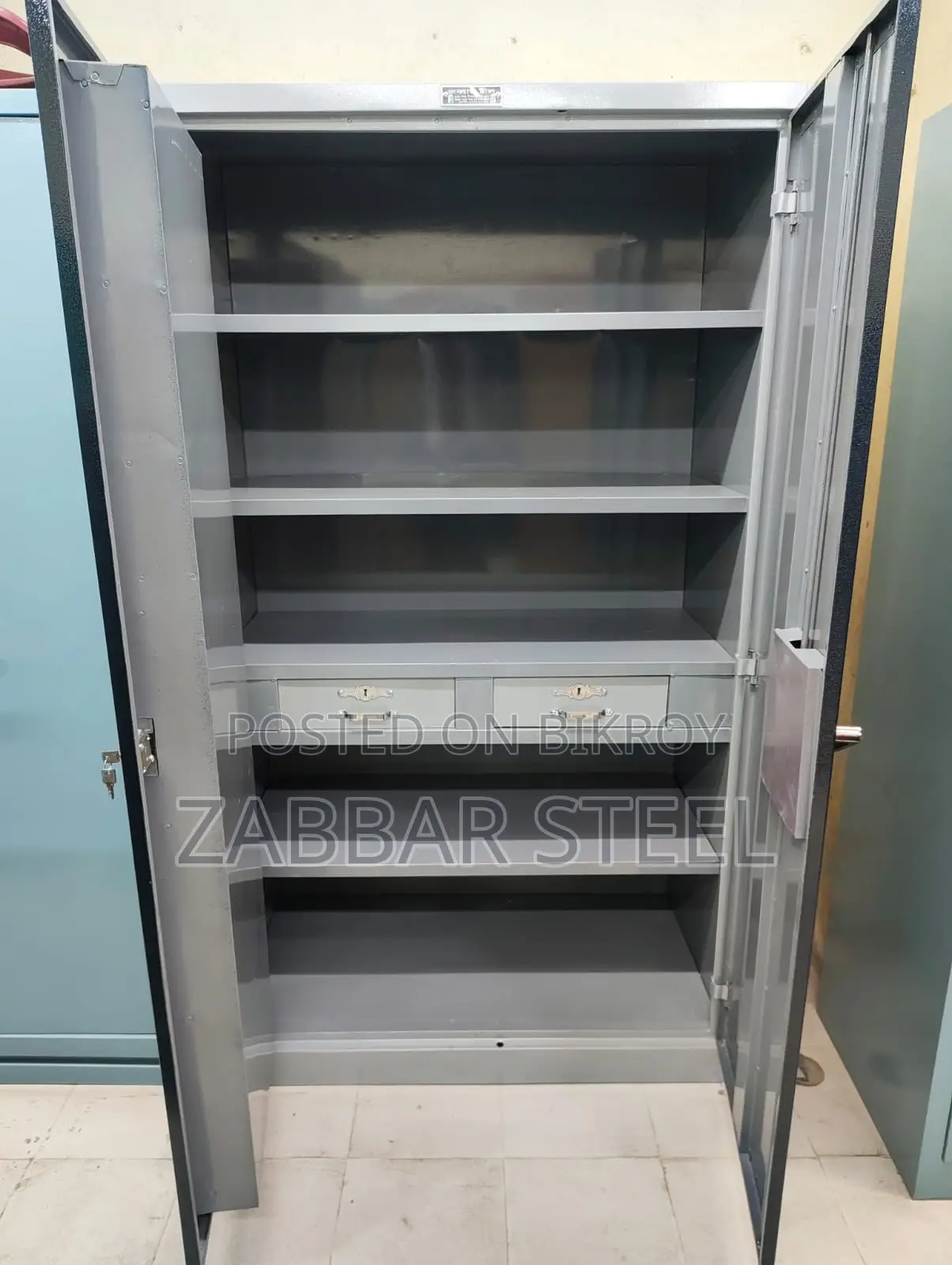 Two Door Premium Steel Almirah — Perfect Space, Perfect Security!
