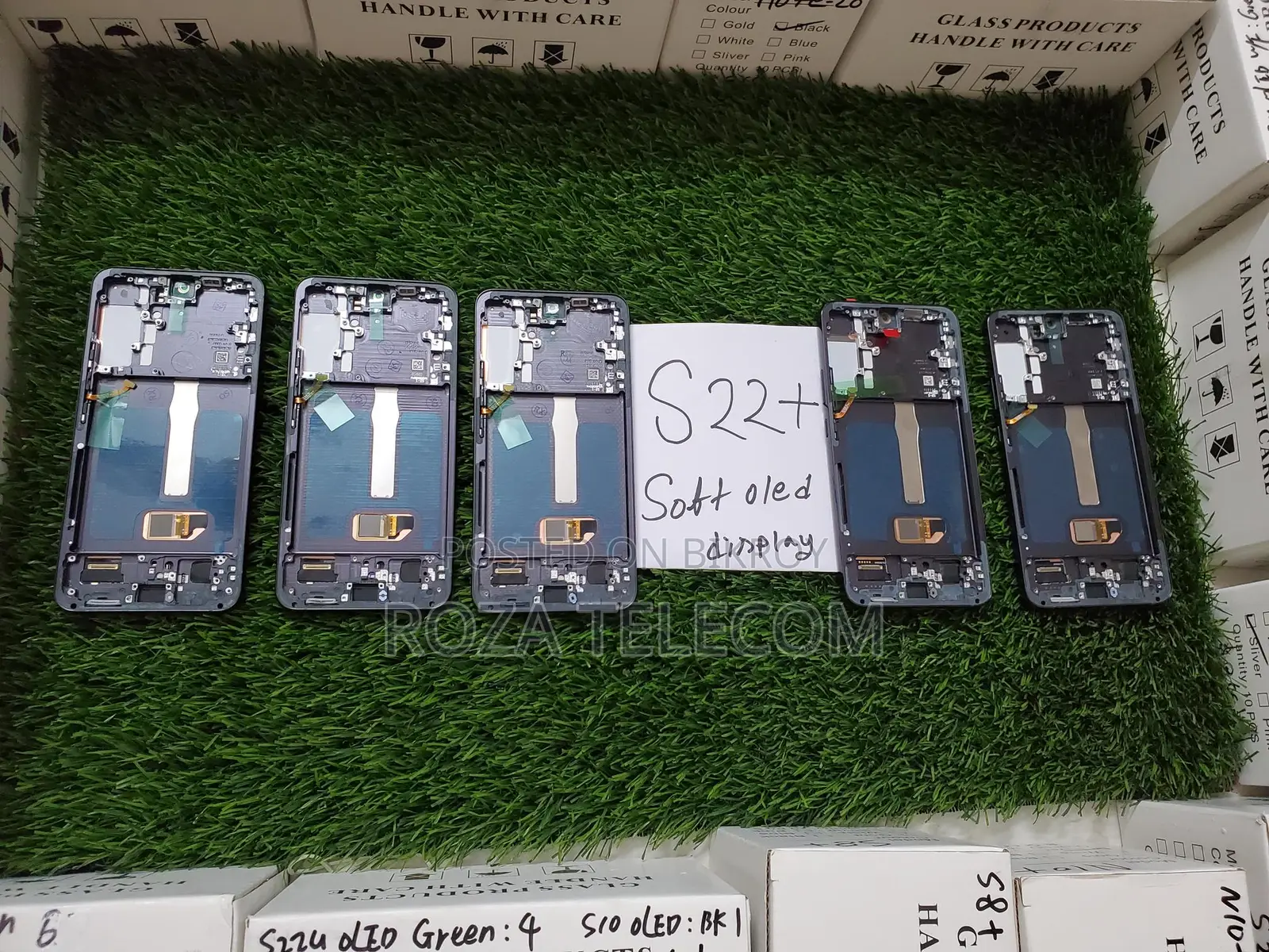 Samsung S22 plus soft OLED display with frame