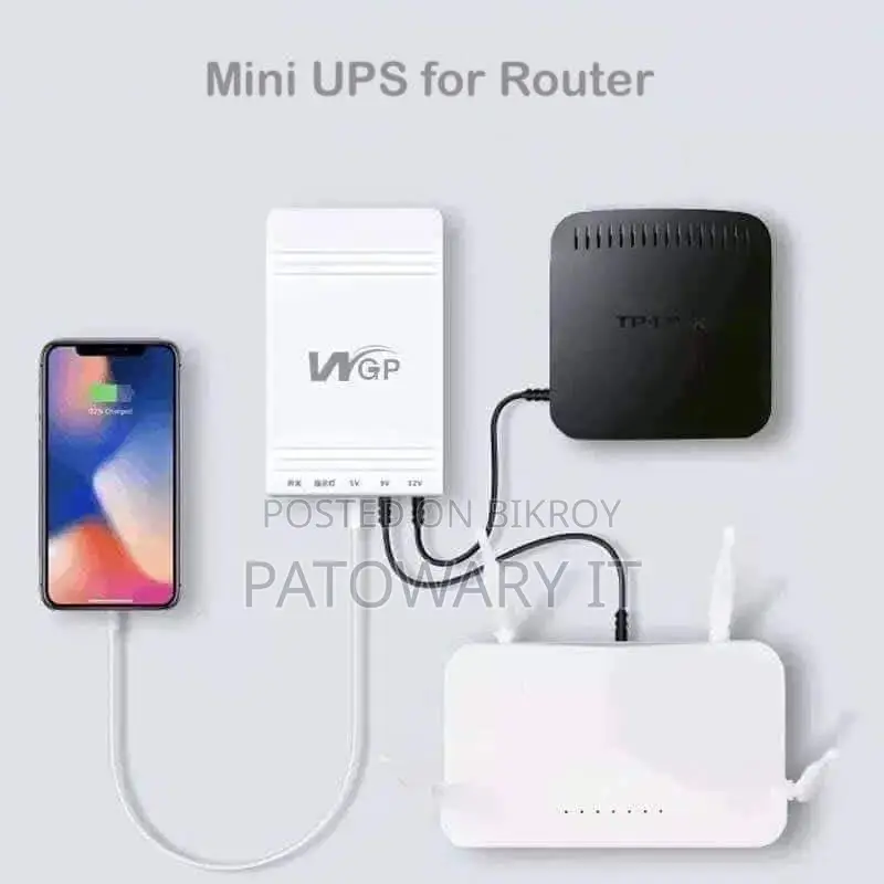 WGP Mini UPS for WiFi Router, ONU, CCTV & Power Bank. (Fixed price)