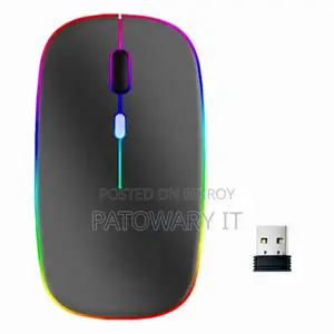 HP W10 Rechargeable Wireless Bluetooth Mouse, Dual Mode LED RGB Color.