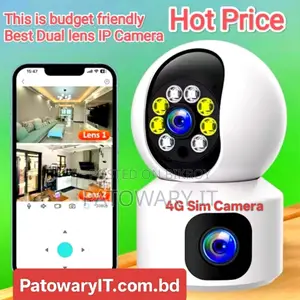 V380 Pro Dual Lens 4G SIM Security Camera with 24-Hour Full Color Video
