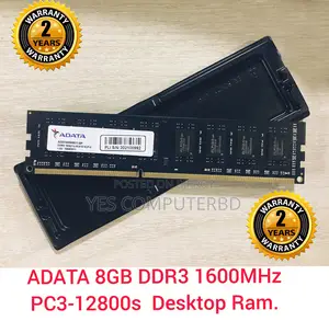 ADATA 8GB DDR3 1600 MHz Desktop RAM, With (2 Years Warranty)