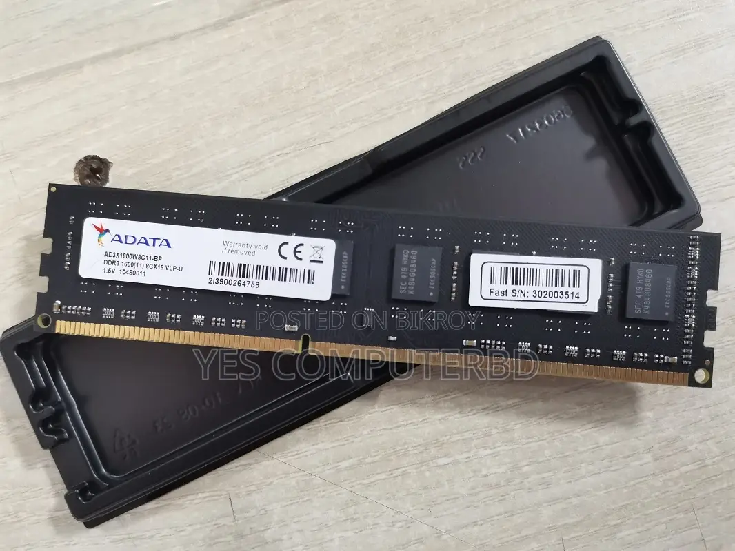 ADATA 8GB DDR3 1600 MHz Desktop RAM, With (2 Years Warranty)