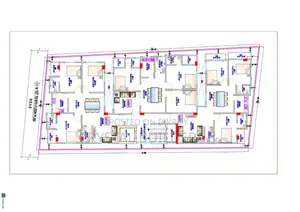 1267 sq ft flat with four balconies in a 10-story building.
