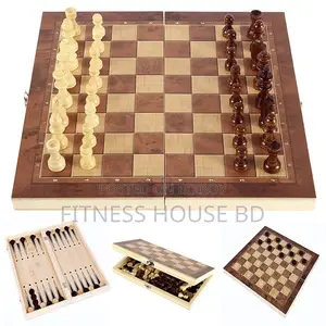 Large Size Wooden Chess Board 3 In 1