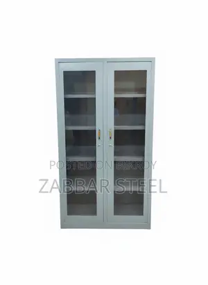 Steel Showcase দুই দরজা মডার্ন স্টিল শোকেস — প্রিমিয়াম লুক!