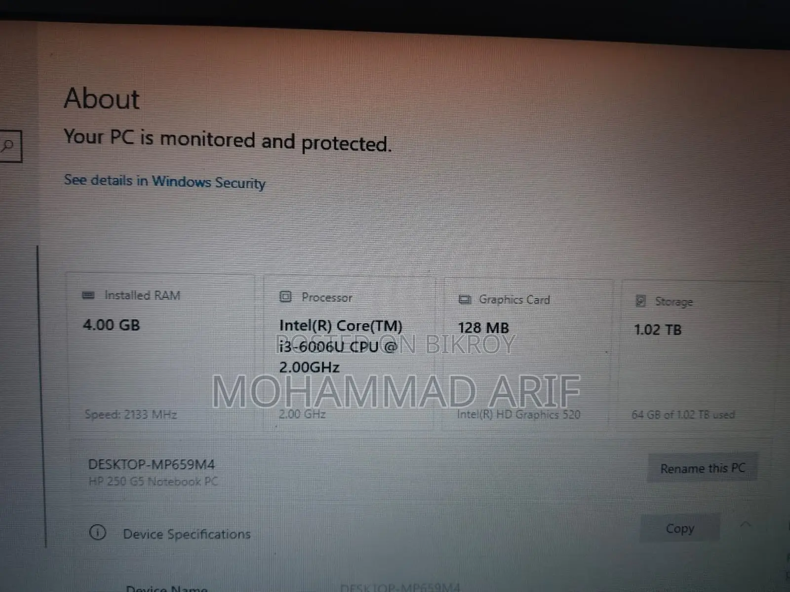 Ram- 4GB, HDD-1 TB Laptop