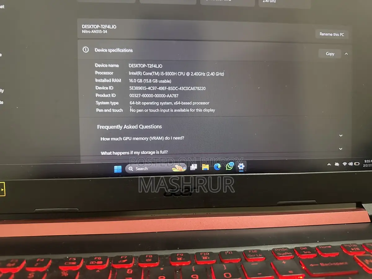 Acer Laptop for sale