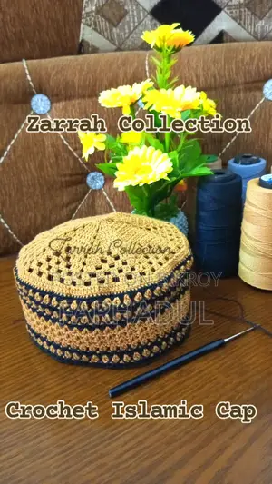 Pure Cotton Free Size Knitted White Islamic Tupi/Islamic Cap For Men