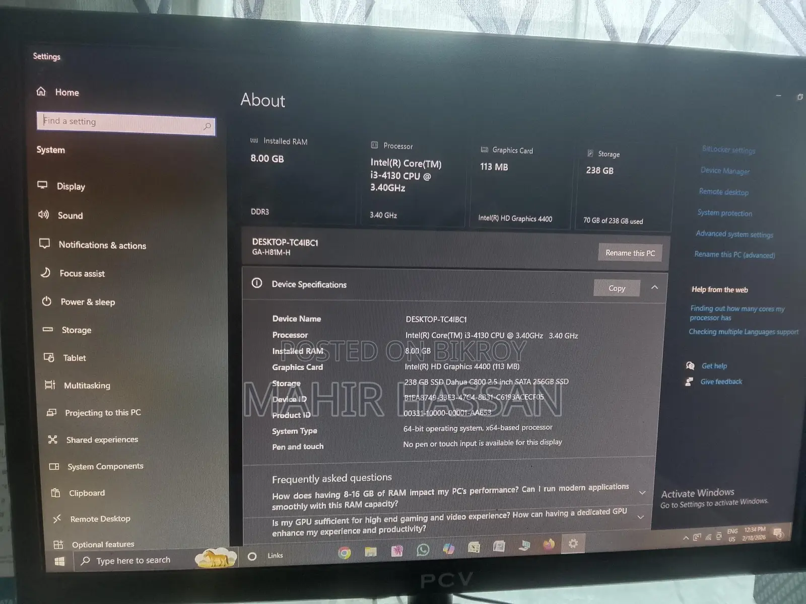 Desktop Sell With Monitor