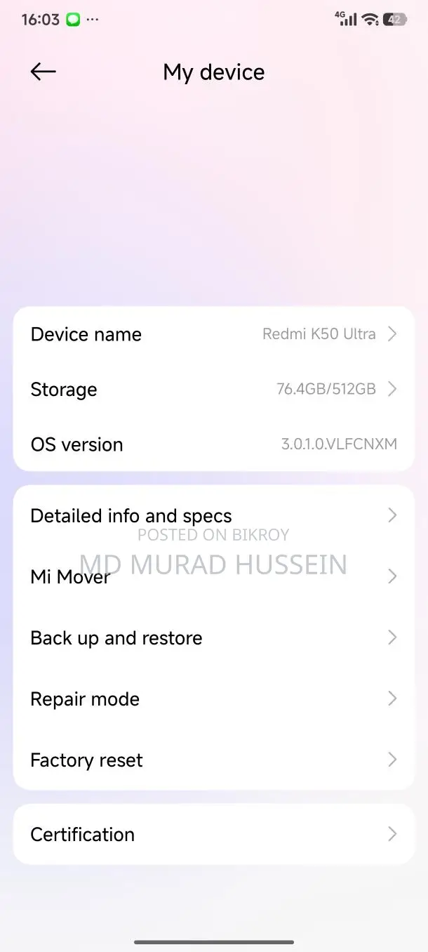 Xiaomi Redmi K50 . (Used)