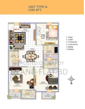 Land Share @ Uttar Badda, 1250sft