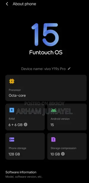 Vivo Y19s . (Used)