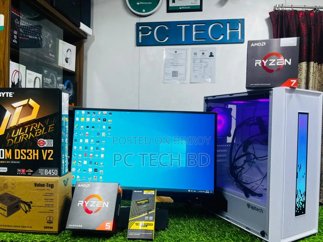 AMD 5 5600GT__Ryzen__8GB RAM 1000GB__128GB & IPS 20"LED