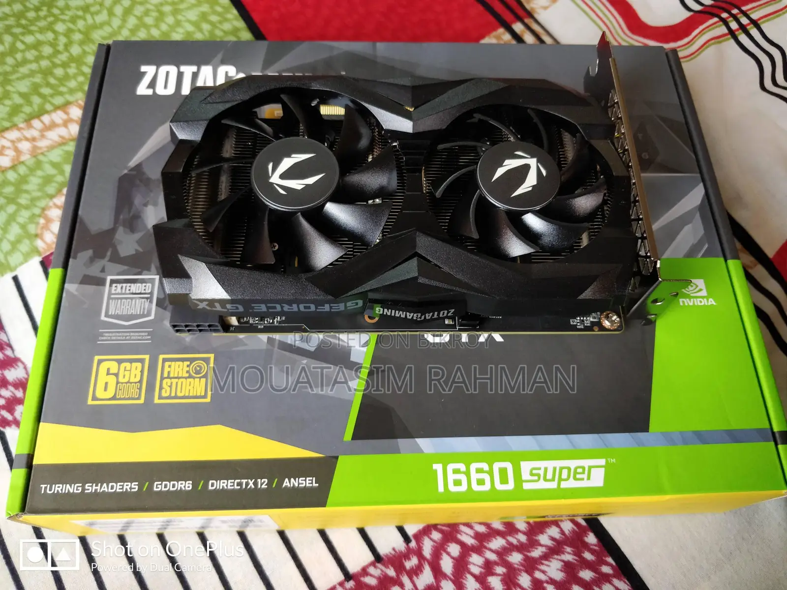 Zotac 1660 super OC (6 GB) with BOX Mid Ranged gaming GPU 1080p 4k FIXED