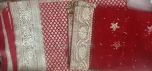 Red Benarasi and Matching Dupatta