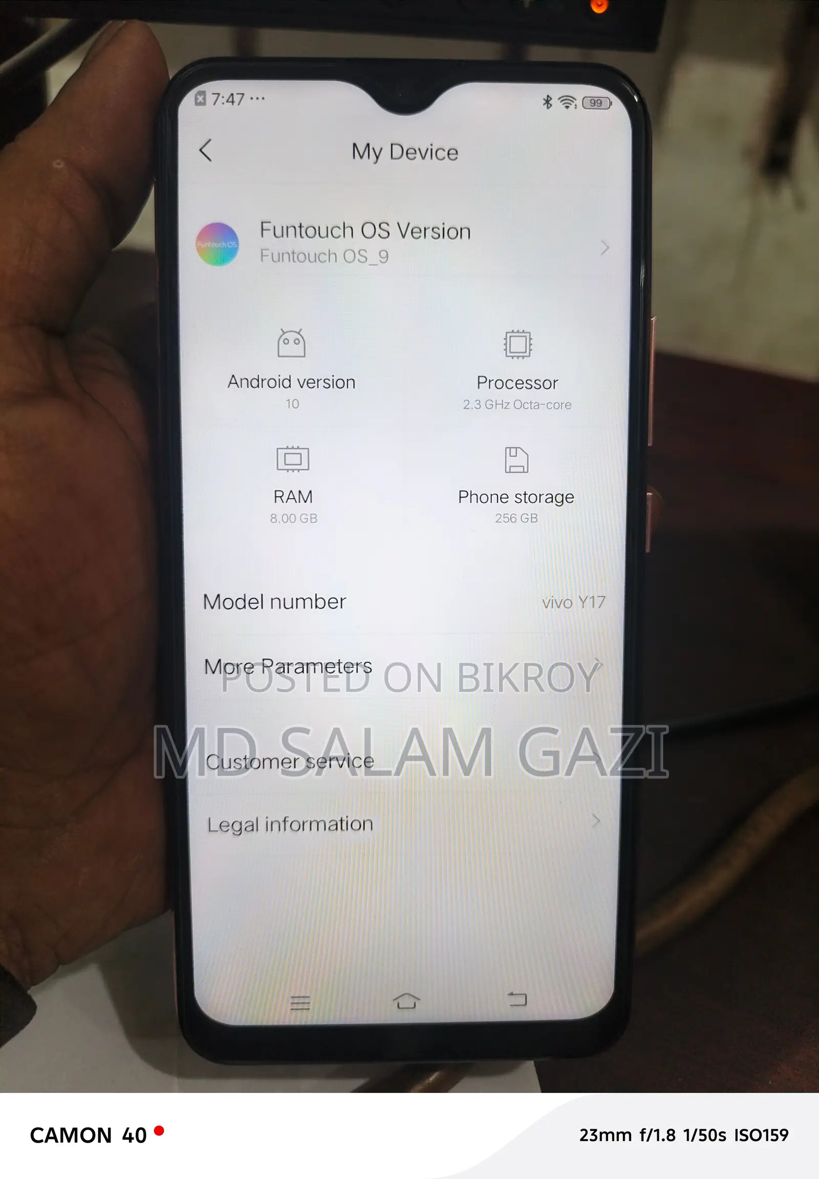Vivo Y17 . (Used)