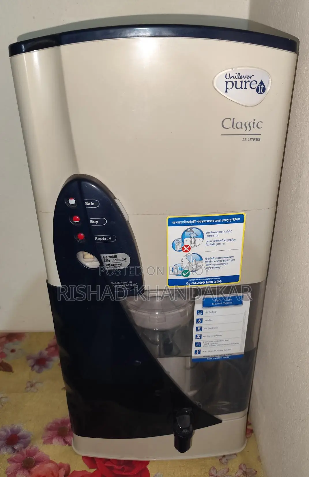 Pureit Classic 23 Litres Water Purifier Like New – Limited Offer!