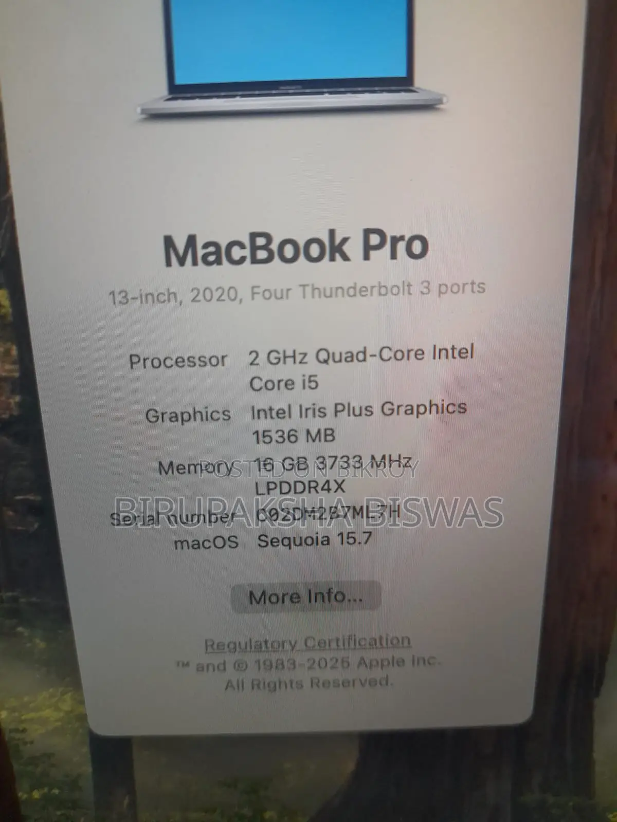 MacBook Pro 13” (2020) – 16GB RAM Excellent Condition