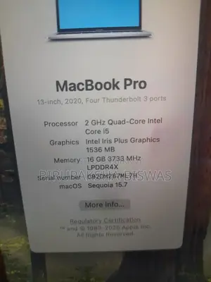 MacBook Pro 13” (2020) – 16GB RAM Excellent Condition