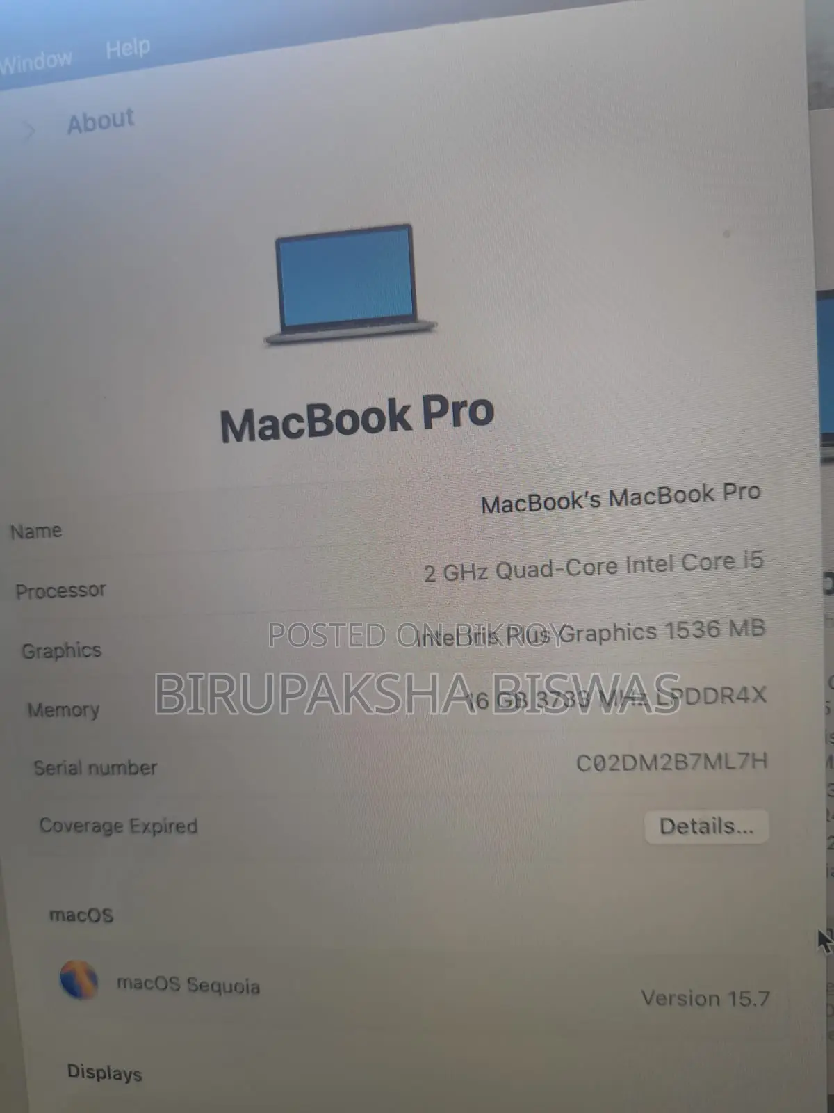 MacBook Pro 13” (2020) – 16GB RAM Excellent Condition