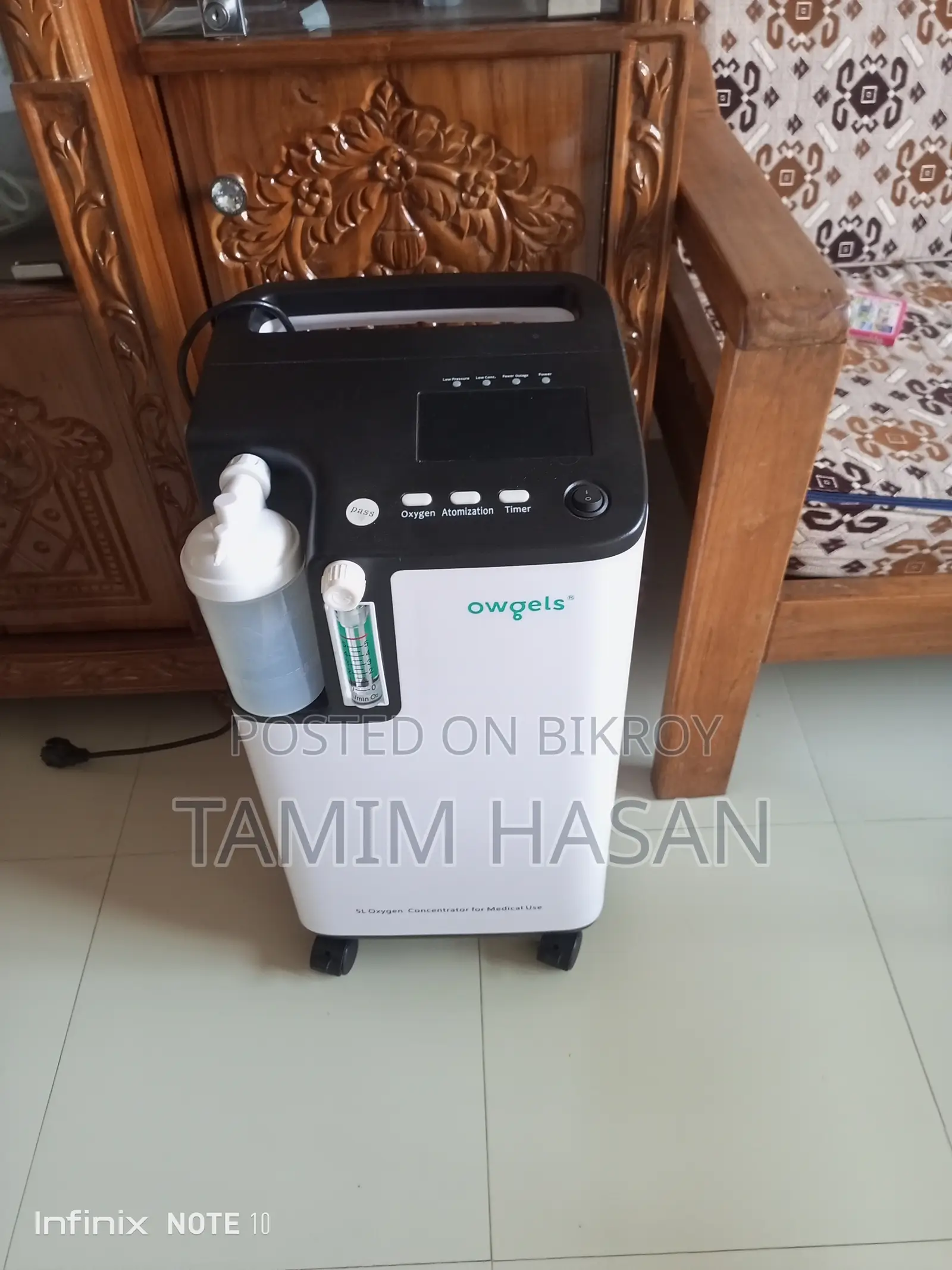 Owgels Oz-5-01tw0 5l/min 24 Hours Oxygen Concentrator