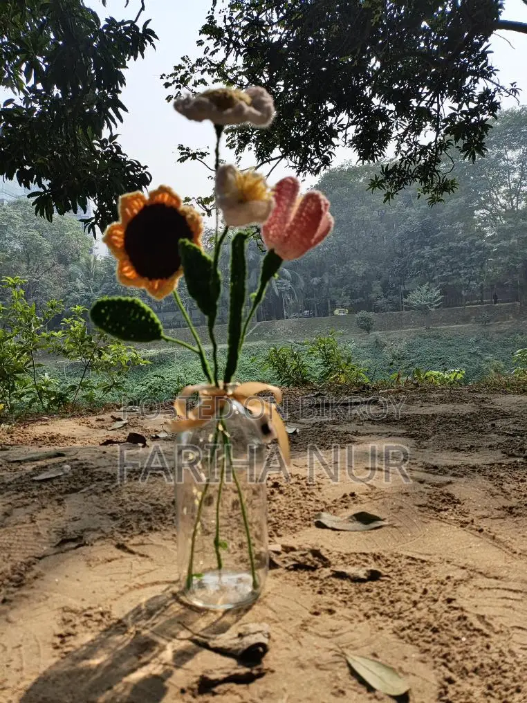 Customised Crochet Flower Jar with Light