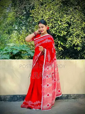 Lace-trimmed Saree