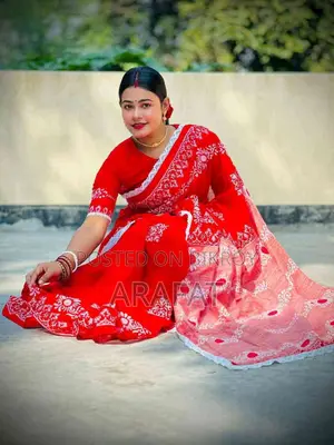 Lace-trimmed Saree
