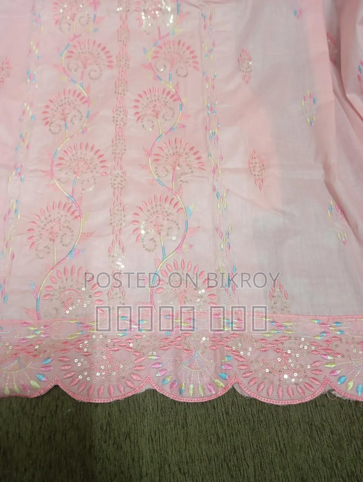 Party Three-Piece Suit (Cotton with Floral Embroidery)