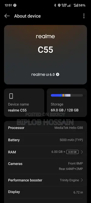 Realme C55 . (Used)