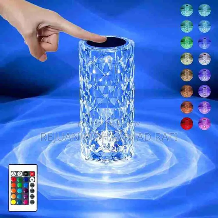16 Color Crystal Rose Diamond Table Lamp Acrylic for Room