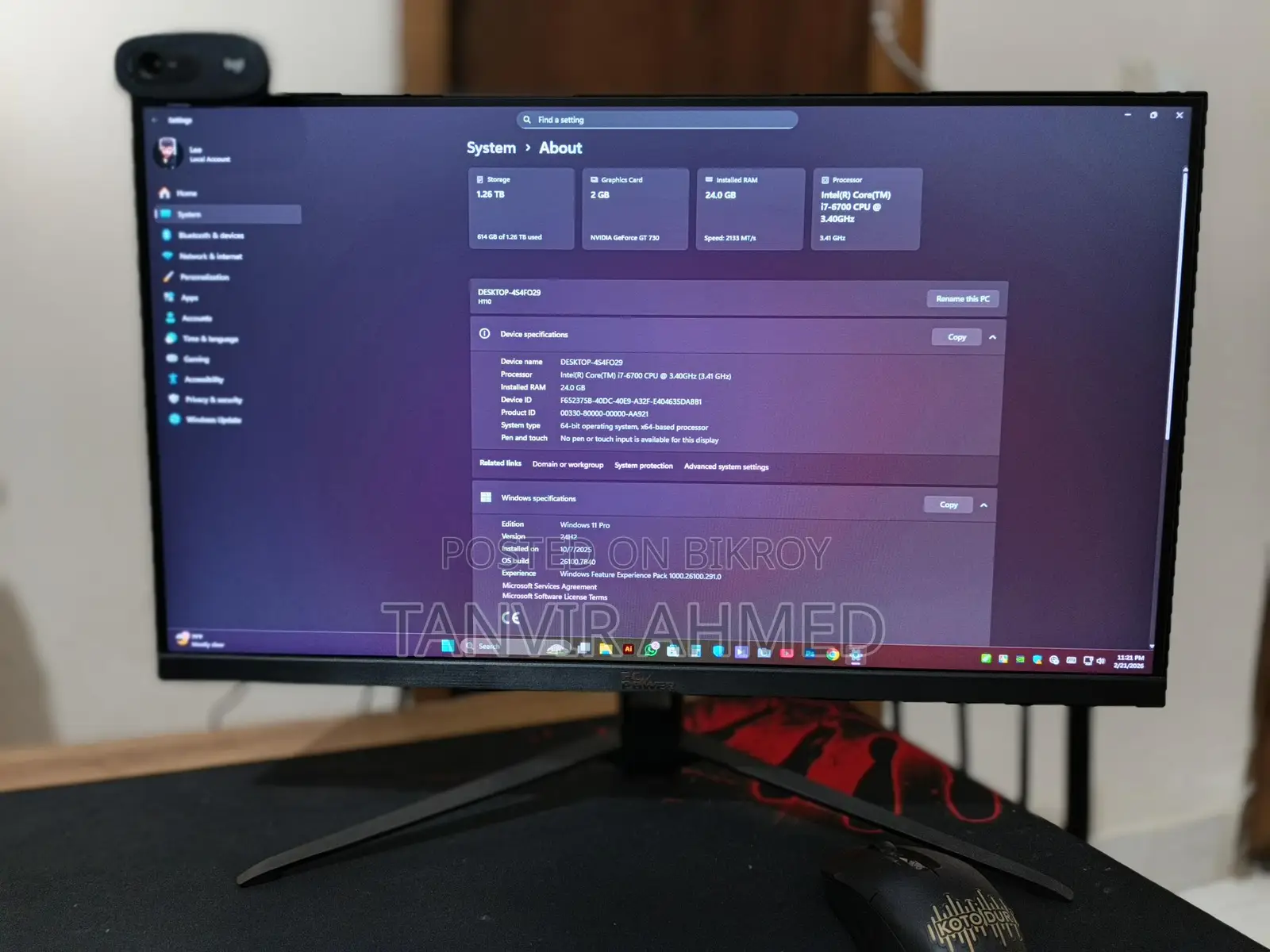 I7 6th Gen PC with 22" New Monitor