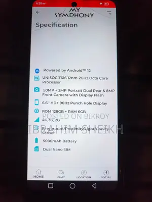 Symphony Z60 Android version 12 (Used)