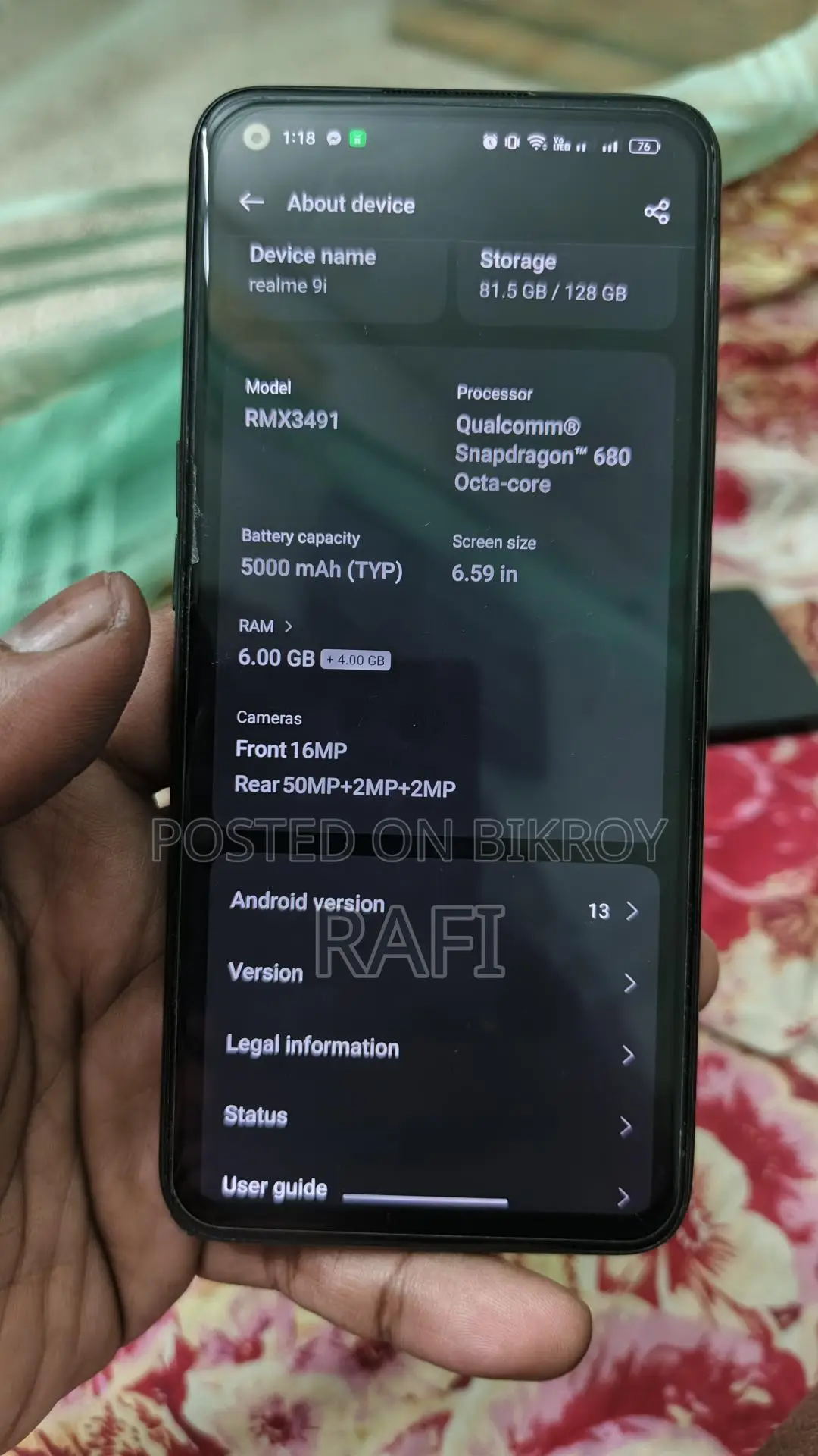 Realme 9i fresh (Used)