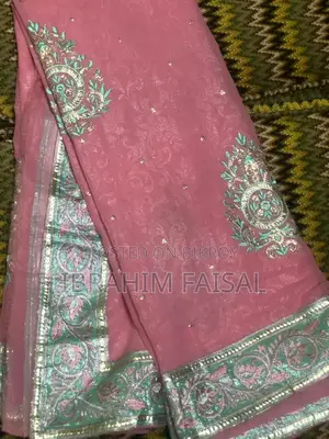 ব্র্যান্ড নিউ জর্জেট শাড়ি এমব্রয়ডারি কাজের সাথে