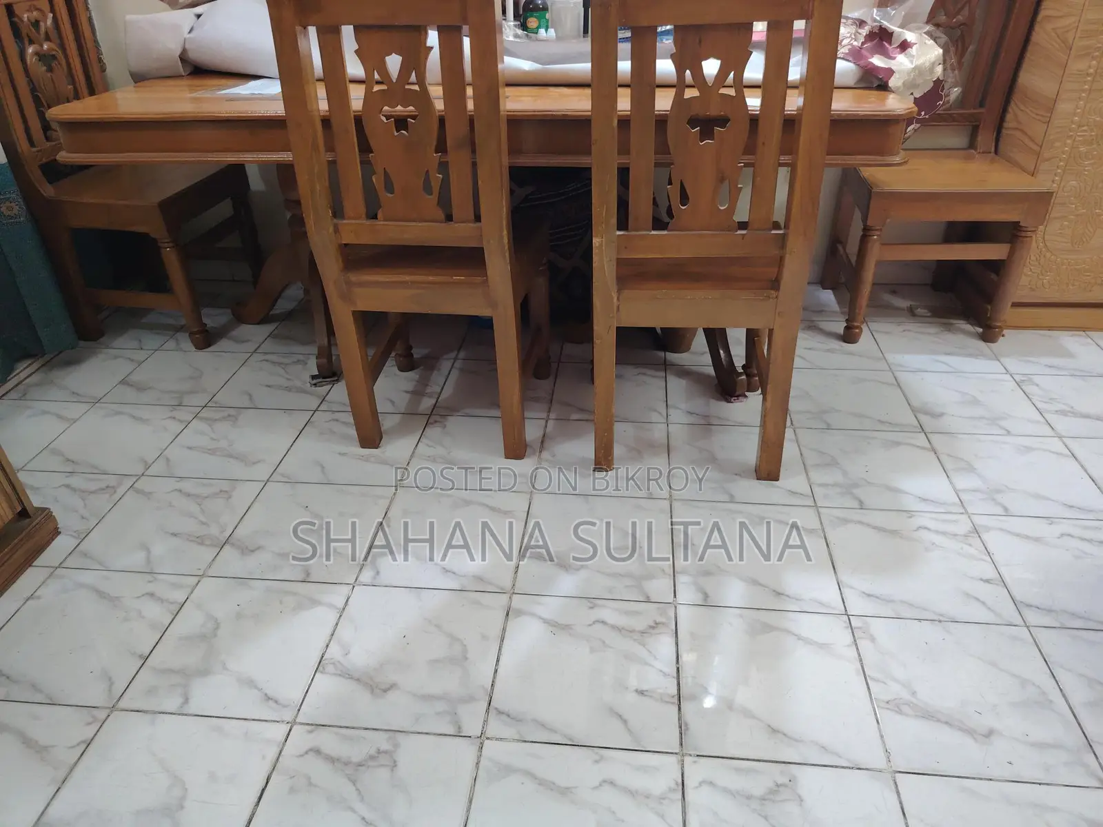 Sky Wood Six-Seater Dining Table