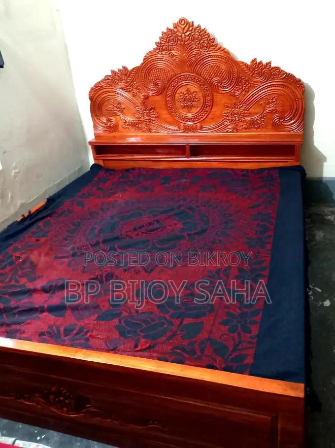 Mahogany Wood Full Box Bed