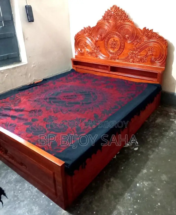 Mahogany Wood Full Box Bed